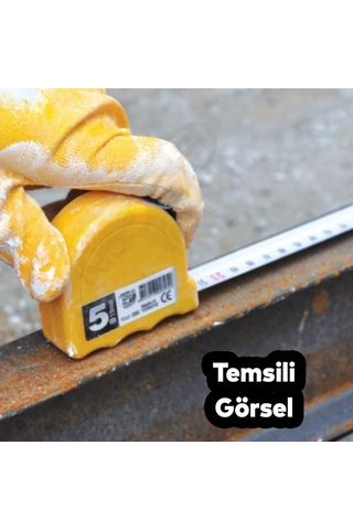 Bükülebilir Metre 5 Metre Şerit Metal En 25 Mm Düğmeli Ölçüm Ölçme Plastik Kasalı Diğer