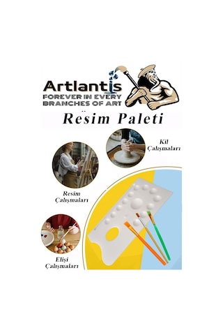 Plastik 13 Hazneli Resim Paleti 5 Li Plastik Spatula Ve Resim Fırçası 1 Paket Ressam Paleti Sanatsal Esnek Palet Bıçağı