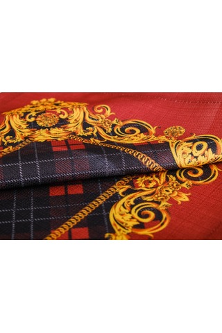 Finezza Belize Baskılı Kumaş Kırmızıya Siyah Kırlent Kılıfı 45x45 cm - 1438