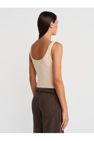 Dilvin 21053 Askılı Bodysuit-taş Taş