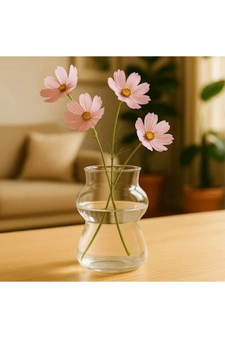 Minimal Vazo Modern Kum Saati Model Borosilikat Cam, 450 Ml Sandglass Model Şeffaf Minimal Vazo Modern Kum Saati Model Borosilikat Cam, 450 Ml Sandglass Model Şeffaf