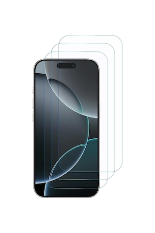 Apple İphone 16 Pro Max Screen Protector Nano Glass Cam Ekran Koruyucu 3 Lü Paket İphone 16 Pro Max İle Uyumlu Ekran Koruyucu - Şeffaf