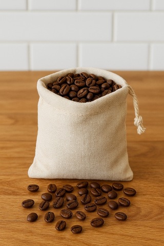 Kuru Kahve Saklama Kesesi Nefes Alabilir Ham Bez Kumaş 5'li Set Bej