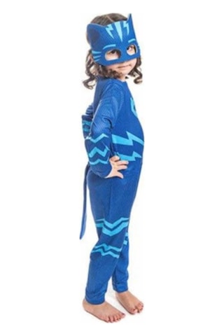 Sedirli Pj Mask Kostüm Pijamaskeliler Kedi Çocuk Kostüm -Tulum + Maske