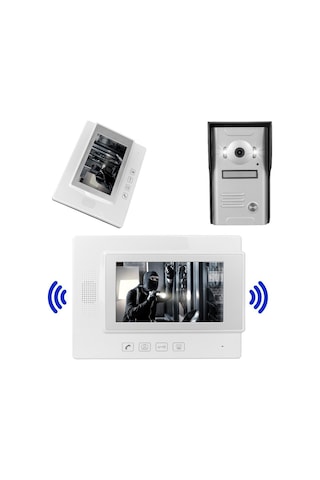 Powermaster 37m 1 Daire 7 İnç Görüntülü Diafon Kapı Zili Diyafon Interkom Akıllı Ev Güvenliği Sistemi