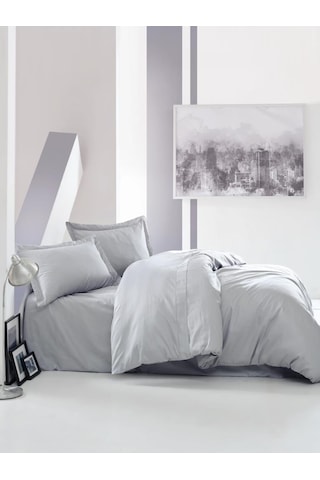 Cotton Box Elegant Saten Tek Kişilik Nevresim Takımı Gri (455046603)