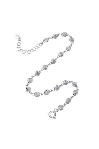 925 Ayar Gümüş Zirkon Taşlı Premium Erkek Bileklik Ayarlanabilir 19+3 Cm Gümüş