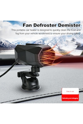 Araba Isıtıcı 12v/150W Otomatik Isıtıcı Fan Taşınabilir Vakumlu Braket Ön Cam Buz Çözme Ve Kar Temizleme Hava Isıtıcı