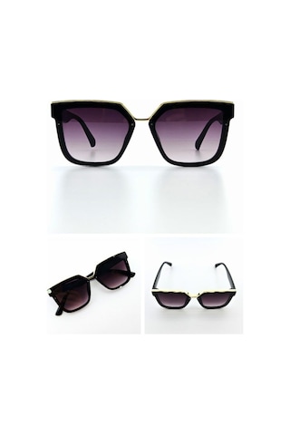 Yazın Favorisi Uv 400 Korumalı Güneş Gözlük Gold Üst Siyah Çerçeve Orta Boy Kadın Güneş Gözlüğü Uv 400 Korumalı Güneş Gözlük Siyah