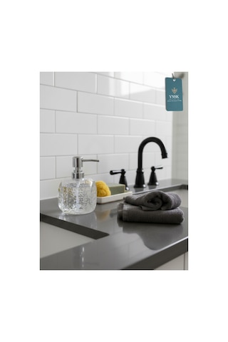Chacha Home Luxury Glamour Opulans Geometrik Kristal Tasarım Akrilik Sıvı El Sabunu Şişesi, Banyo Aksesuarı Beyaz