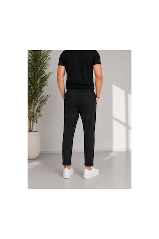 Neco Giyim Erkek Jogger Dar Kesim Beli Lastikli Bağcıklı Duble Paça Pantolon Siyah