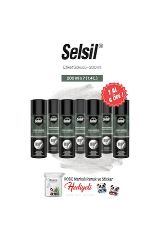 Selsil Etiket Sökücü 200 Ml, 7 Al 6 Öde Ve Rosie Pamuk