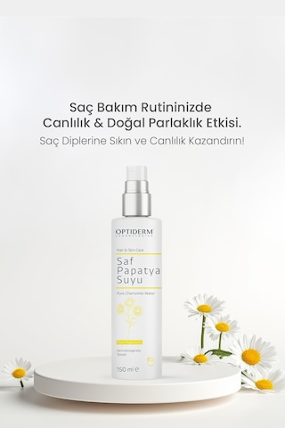 Optiderm Papatya Suyu Saç Ve Yüz Toniği %100 Doğal Ve Saf 150 Ml