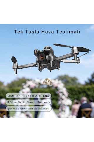 İdragon W12 Gps Drone, Dahili Lcd Ekranlı Kumanda, Hd Kamera, 360 Engel Algılama, Fırçasız Motor, Tek Tuşla Eve Dönüş