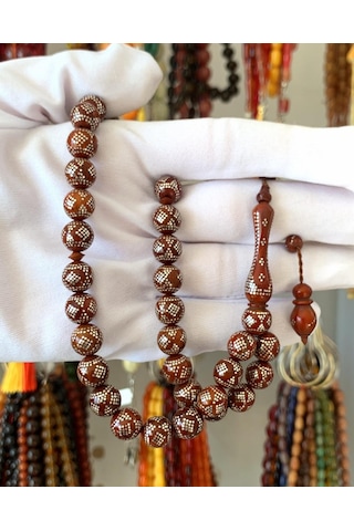 Tesbihci Kuka Gümüş Çakımlı Yuvarlak Sistemli Tesbih