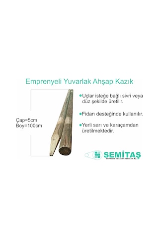 Emprenyeli Ahşap Direk Herek Kzık (Bağ Kzığı) 5 Çap 100cm 10'Lu