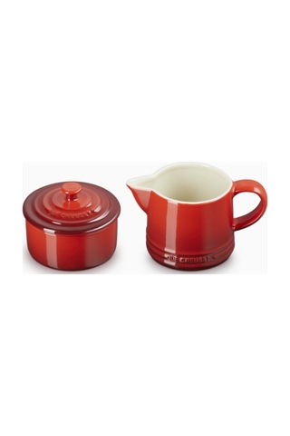 Le Creuset Seramik Sütlük Ve Şekerlik Seti Cezveler Kırmızı 1