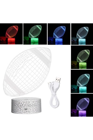 Konesam 3d Led Stéréo Lamba, Dokunmatik Kumandalı, Usb Beslemeli, Y七彩 Işıklı, Futbol Topu Desenli, Akrilik Plaka, Odalar İçin Ambiyans Aydınlatması Pil Dahil Değil Diğer