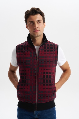 Arma Erkek Slim Fit Örme Desenli 3 İplik Şardonlu Dik Yaka Yelek %70 Pamuk %30 Polyester Y6sso9490 Bordo