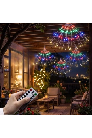 4 Lü Açılır Led Işık Seti 8 Farklı Işık Modlu, Kumandalı, Usb Kablolu Renkli Dekoratif Fiber Led L Çok Renkli