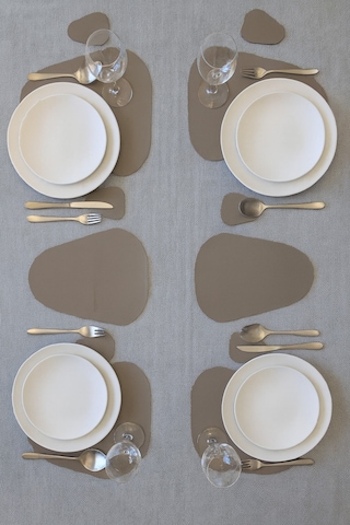 Deri Amerikan Servis Ve Supla Takımı Kahverengi 12 Parça 37 X 44 Cm Kahverengi