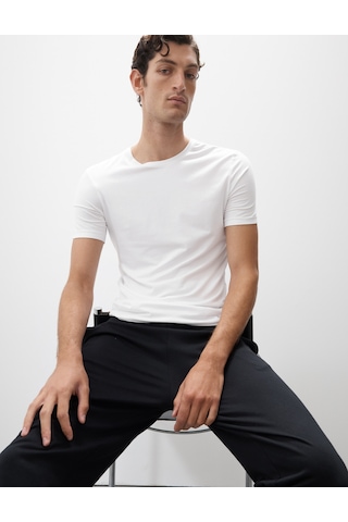 Marks & Spencer Supima Pamuk Pijama Üstü T07001602A Beyaz