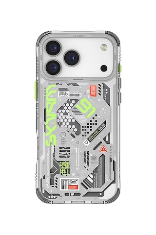 Apple Uyumlu iPhone 17 Pro Kılıf Desenli Airbag Tasarımlı Skinarma Spectra Kapak Beyaz Beyaz