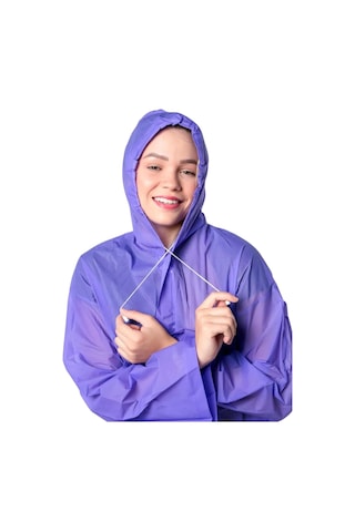 Kadın Erkek Yağmurluk Kapüşonlu Çıtçıtlı Eva Mor Yağmurluk Bymmrc881r09 Mor