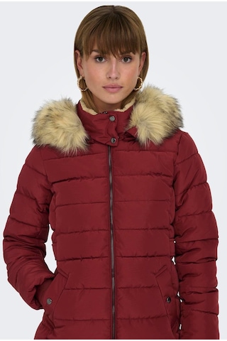 Only Kapüşonlu Bordo Kadın Kaban 15304765 001