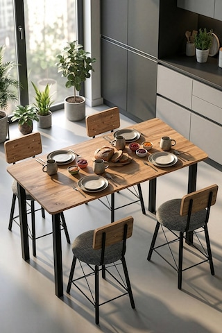 60/140 Atlantik Çam Yemek Masası, Bilgisayar Masası Oyuncu Masası 9002