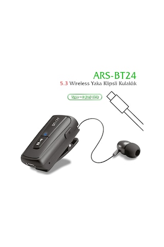 Auris BT24 Bluetooth 5.3 Makaralı Yaka Klipsli Kulak İçi Kulaklık