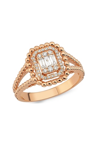 Nadias Jewellery Baget Motifli Baget Pırlanta Yüzük