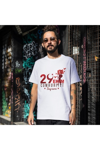 29 Ekim Cumhuriyet Bayramı Tişört Beyaz