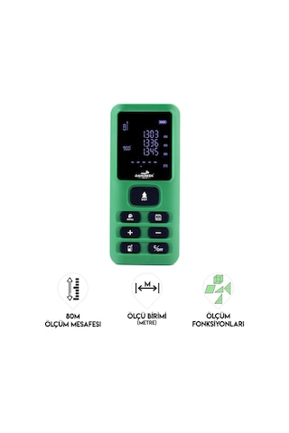 Dawreek Mesafe Ölçer E40 Green 80 Metre Dijital El Tipi Mesafe Ölçüm Cihazı