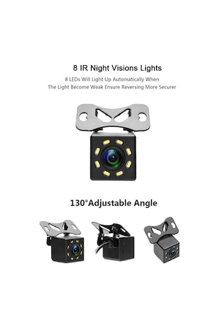 Didadodo R0003 Led Dolgu Işığı Kamera, Hd Gece Görüş, 12 Işık, Araba Kamera Geri Vites N Sistemi