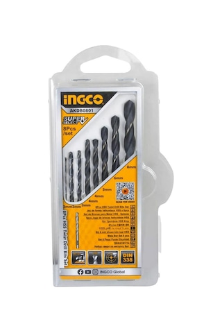 Ingco AKDB0801 8'li HSS Matkap Ucu Seti