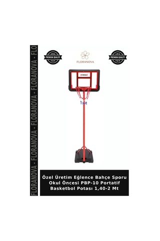 Özel Üretim Eğlence Bahçe Sporu Okul Öncesi Pbp-10 Portatif Basketbol Potası 1,40-2 Mt