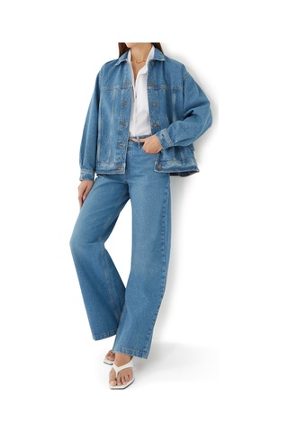 Outland Denim Mimi Geniş Paça Kot Pantolon Mavi