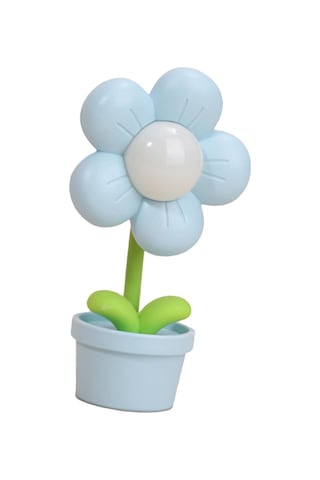 Çocuklar İçin Çiçek Gece Lambası Yumuşak Işık 360 Derece Bükülebilir Pille Çalışan Yatak Başı Lambaları Oturma Odası İçin Mavi