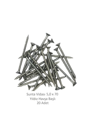 Sunta Vidası 5,0x70, 20 Adet Tam Diş Snt Yhb Vida