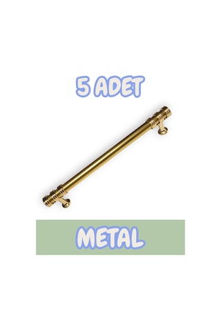 Nesli Alüminyum Metal Lüks Modern Mobilya Çekmece Mutfak Dolabı Kulpu Altın 96mm 5 Adet Altın