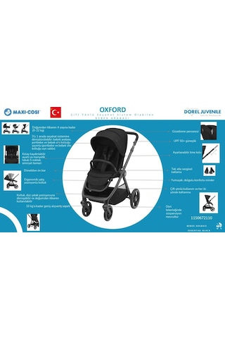 Maxi-Cosi Oxford Çift Yönlü Seyahat Sistem Olabilen Bebek Arabası Twillic Graphite