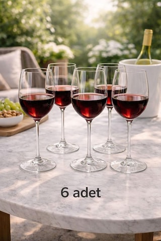 6 Adet 500 Ml Kadeh Şarap Meşrubat Kadehi 24.5 Cm Çok Renkli
