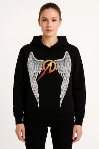 Mbb E-ticaret Metallica İki İplik Kapüşonlu Ön Ve Arka Baskılı Hoodie - Siyah