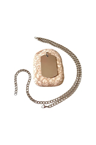 1. Sınıf Çelik Gümüş Renk Büyük Dogtag Asker Künyesi Kolye