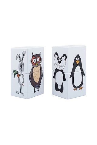 Küpss Manyetik Bloklar Puzzle Hayvanlar İki Parçalı -4 Küp