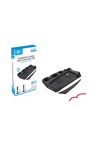 Playstation 5 Standart Fat Kasa Fanlı Stand - Ps5 Dikey Stand Siyah