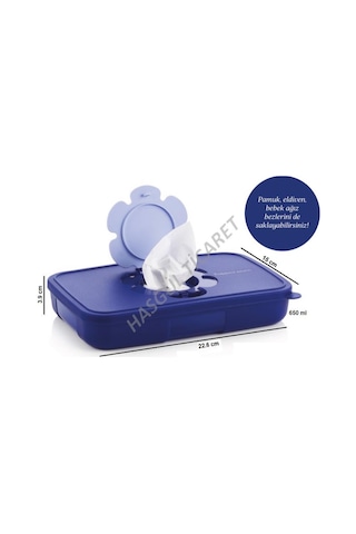 Tupperware Islak Mendil Kutusu 650 Ml Lacivert Ince Mendil Kutusu N1142010 Çok Renkli