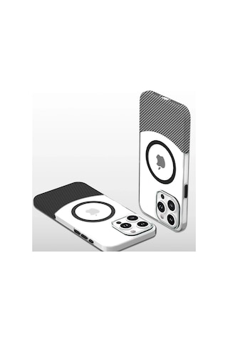 Joko Apple Apple iPhone Uyumlu 16 Plus Carbon Puzzle Magsafe Kapak - Siyah-2 Çok Renkli