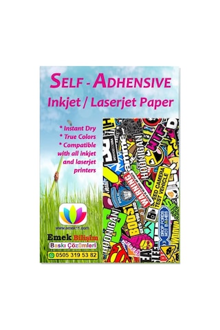 Laser Uyumlu Güçlü Yapışkanlı 50 Adet A4 Etiket Kağıdı Mat Yüzeyli 120gsm Genel